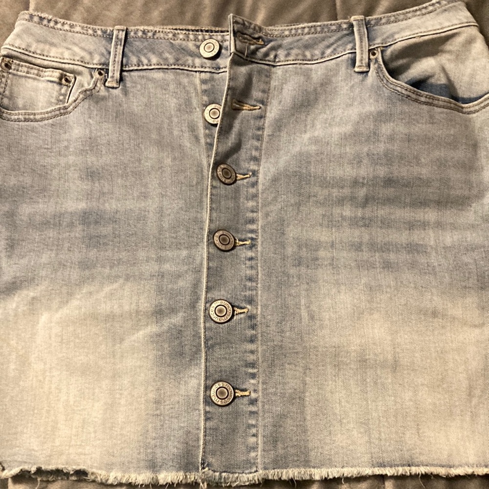 blue jean mini skirt